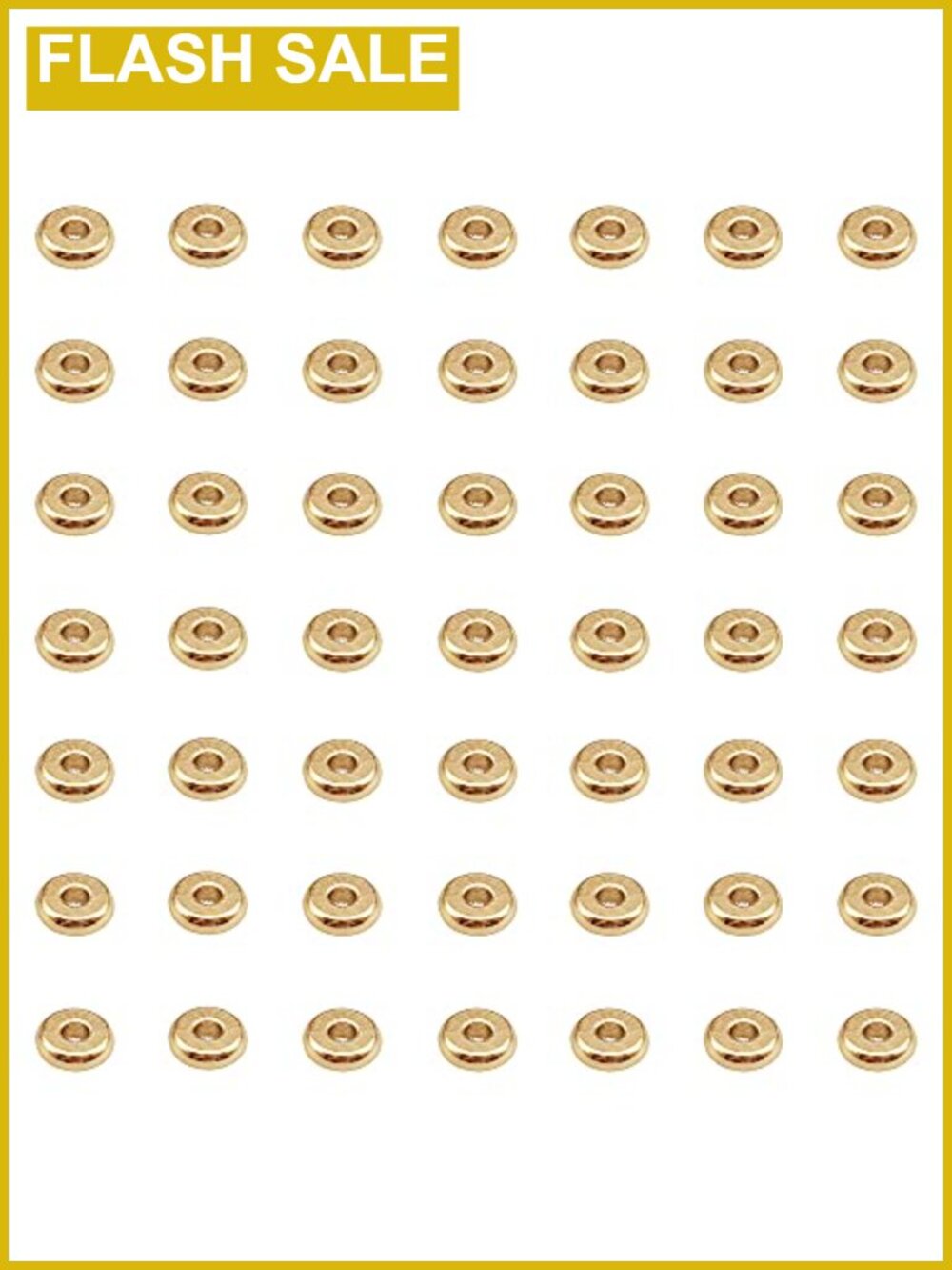 100pc 3mm Gold Plated Flat Heishi Spacer Beads Jewelry Making Supplies